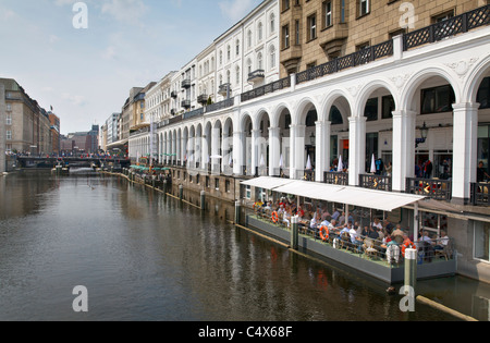 Alsterfleet und Alsterarkaden, Hamburg, Deutschland Stockfoto