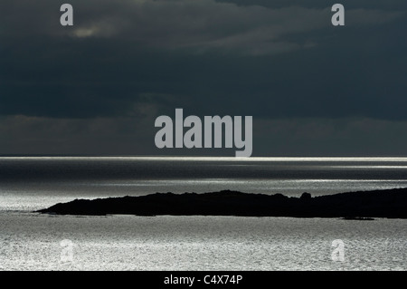 Blick vom Sumbrough Head bedrohlichen Himmel Shetland Süden subarktisch Archipel Schottland UK Festland Stockfoto