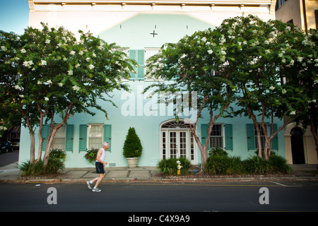 Historisches Haus entlang der Batterie in Charleston, SC Stockfoto