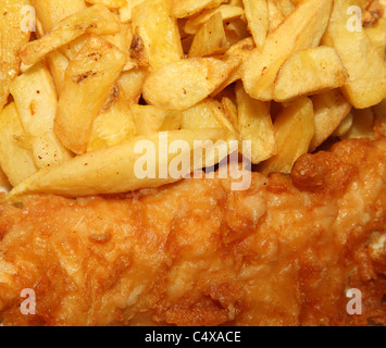 Traditionelle englische Fisch & Chips. Stockfoto