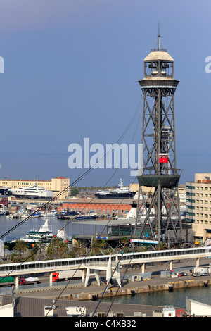 Blick auf die Stadt vom Montjuic, Barcelona, Katalonien, Spanien Stockfoto