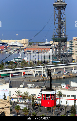 Pendelbahn, Montjuic, Barcelona, Katalonien, Spanien Stockfoto