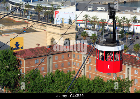 Pendelbahn, Montjuic, Barcelona, Katalonien, Spanien Stockfoto