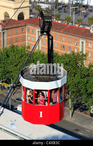 Pendelbahn, Montjuic, Barcelona, Katalonien, Spanien Stockfoto