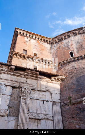 Pantheon, Rom, Detail des Exterieurs. Stockfoto