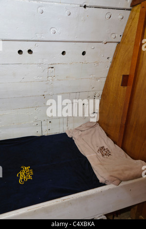 Offiziers Kabine auf der HMS Bounty Stockfoto