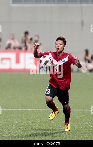 Mahathir Azeman von Singapur U15 in Aktion während des 23. Canon Lion City Cup Stockfoto