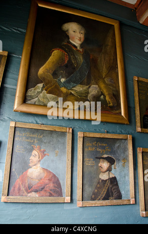 Norwegen, Bergen. Hanseatische Museum, eines der ältesten und besten erhaltenen Holzbauten in Bergen, Porträts. UNESCO. Stockfoto