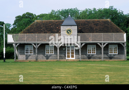 Hambledon Cricket Club Pavillon, Hampshire, Broadhalfpenny Down pitch Pavillons Wiege nach Hause Cricket English England UK Stockfoto