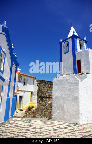 Straße des Dorfes Alegrete, Portalegre, Portugal. Stockfoto