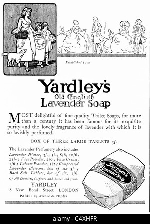 1926 Yardleys Lavendel Seife Werbung von "Homes and Gardens"-Magazin. Stockfoto