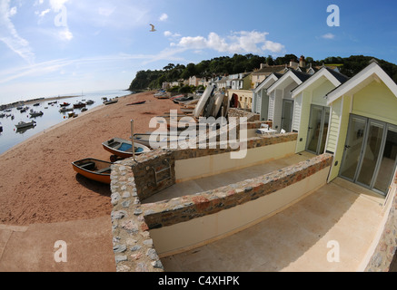 Neue Build teuer Strandhütten in Shaldon, South Devon Stockfoto