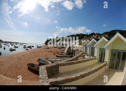 Neue Build teuer Strandhütten in Shaldon, South Devon Stockfoto