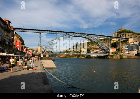 Ponte Dom Luis, Brücke in Porto, Portugal Stockfoto