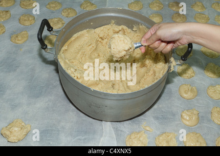 Produktion von thai Palmzucker im Hause Fabrik, Amphawa schwimmenden Markt, thailand Stockfoto