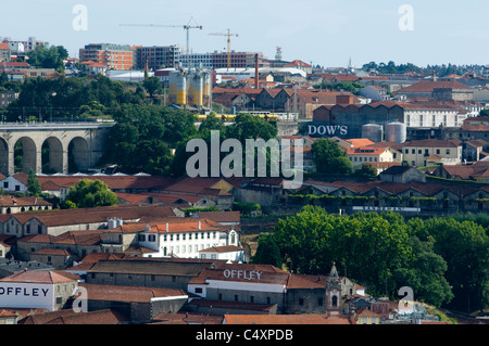 Portwein-Lagerhallen in Porto, Portugal Stockfoto