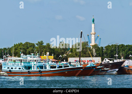 Die Einrichtungen im Port Khalid in Sharjah, Vereinigte Arabische Emirate. Stockfoto