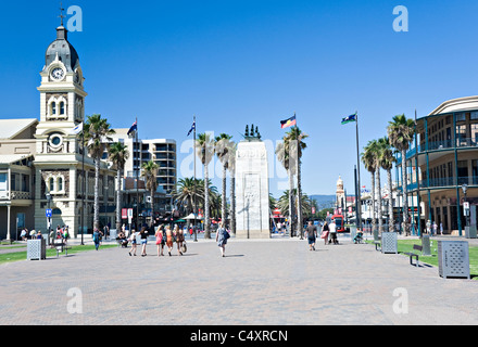 Die sehr beliebte Küstenstadt Adelaide Vorort von Glenelg in South Australia SA Stockfoto