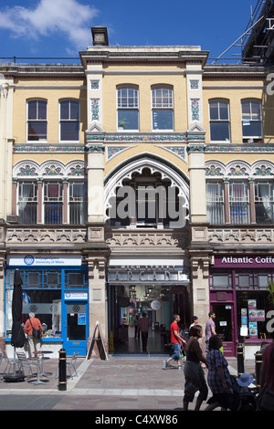 Eintritt zur High Street Arcade in Cardiff South Wales UK Stockfoto