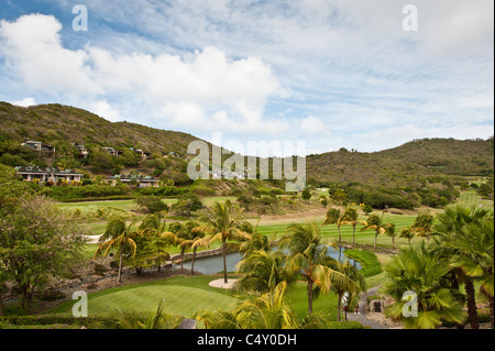 Golfplatz im Canouan Estate Resort & Villas in Carenage Bay, Canouan Island, St. Vincent & die Grenadinen. Stockfoto