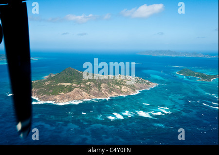 Antenne des Petit Martinique, St. Vincent & der Grenadinen. Stockfoto