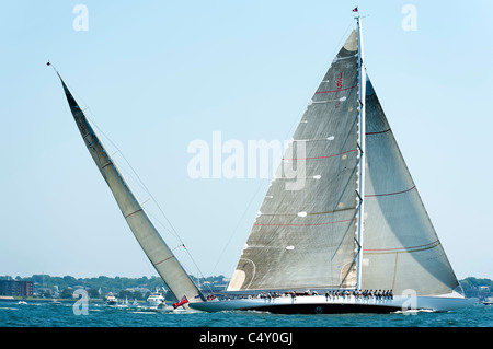 J-Klasse Yachten Racing Stockfoto