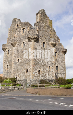 Scalloway, Shetland Islands, Schottland, UK, Großbritannien. 17. Jahrhundert Burgruinen von Earl Patrick Stewart 1600 gebaut Stockfoto