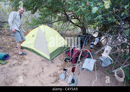 Camping im Nationalpark Simbabwes Chizarira Stockfoto