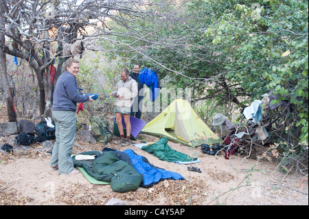 Camping in Simbabwes Chizarira Nationalpark Simbabwe Stockfoto