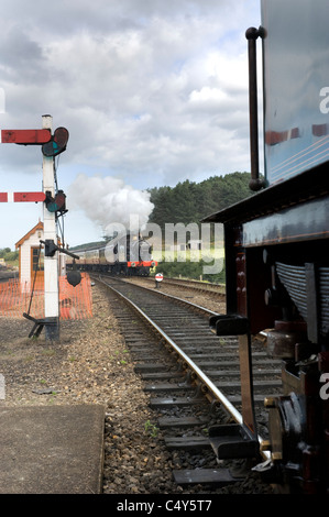 Zug in Weybourne Norfolk England dämpfen Stockfoto