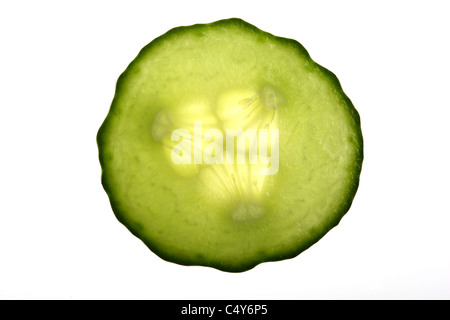 Grüne Gurke, Gemüse, in Scheiben geschnitten. Stockfoto