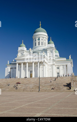 Weißen neoklassizistischen Stil der lutherischen Kathedrale von Helsinki, entworfen von Carl Ludvig Engel, 1852, Helsinki, Finnland Stockfoto