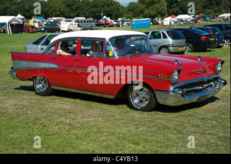 1957 CHEVROLET BEL AIR getrieben bei Auto-show Stockfoto