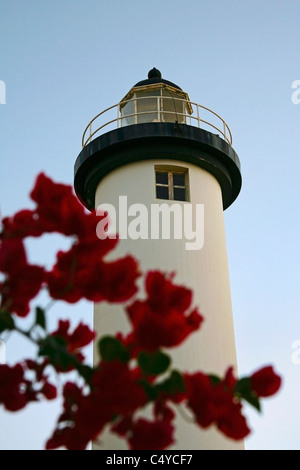 Punta Higuero Licht auch bekannt als Faro de Punta Higuero einen historischen Leuchtturm befindet sich in Rincón, Puerto Rico. Stockfoto
