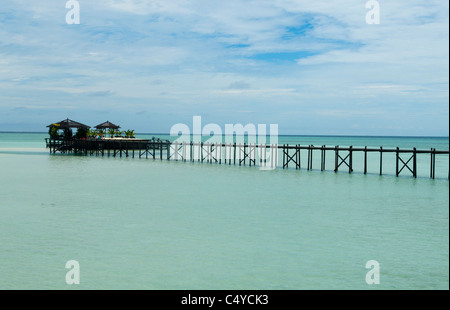 die wunderschöne Kapalai Water Resort in der Nähe der Insel Sipadan, Borneo, Malaysia Stockfoto