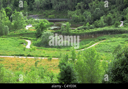 Weston Steinbruch Garten in Don Valley Brick Werke Park in Toronto, Ontario, Kanada Stockfoto