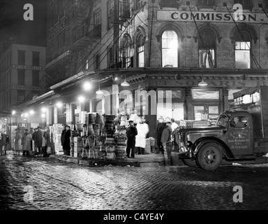 Lieferungen von produzieren im Jahr 1952 in Washington Markt in New York gemacht Stockfoto