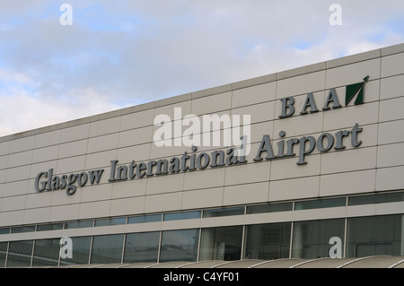Das äußere Zeichen für Flughafen Glasgow Schottland, Vereinigtes Königreich Stockfoto