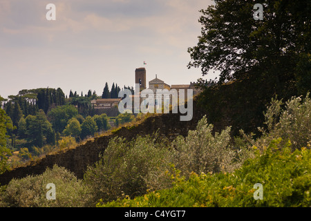 Das San Miniato al Monte in Florenz vom Boboli Bardens Stockfoto