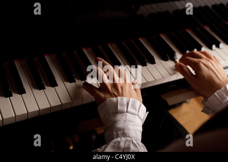 Konzert des Pianisten Hände Stockfoto