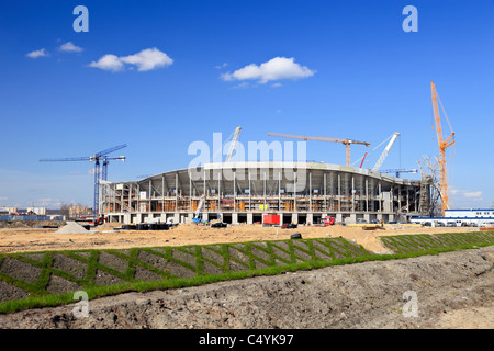 Der Bau des Fußballstadions für die Europameisterschaft 2012. Danzig, Polen. Stockfoto