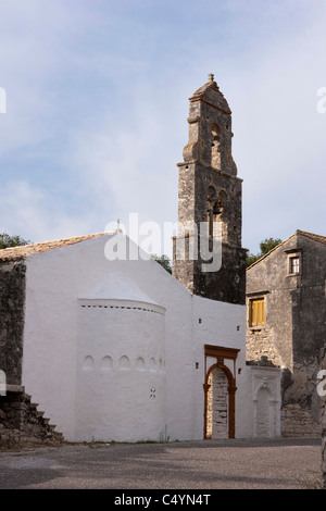 Die Kirche im Dorf Kefalatika. Paxos, Griechenland. Stockfoto