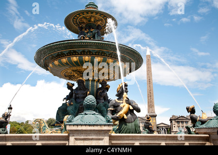 Paris - Brunnen von Place De La Concorde Stockfoto