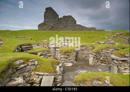 Eisenzeit Kolonisation bleibt ausgegrabenen bei Jarlshof, Shetland Inseln Schottlands. VEREINIGTES KÖNIGREICH.    SCO 7382 Stockfoto