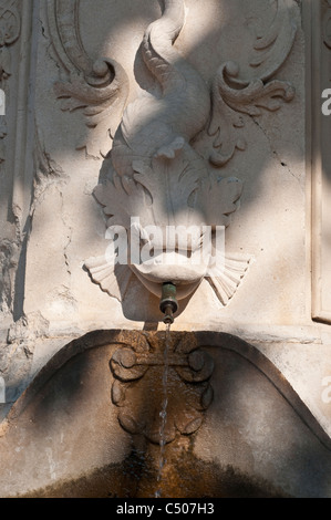 Brunnen auf Brsalje Terrasse, Dubrovnik, Kroatien Stockfoto