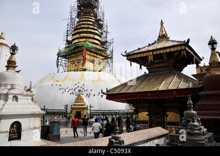 Der Stupa von Swayambunath in Kathmandu, Nepal Stockfoto