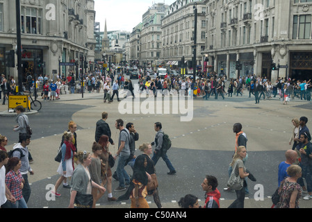 Oxford Circus Diagonale X Kreuzung London GB UK Stockfoto