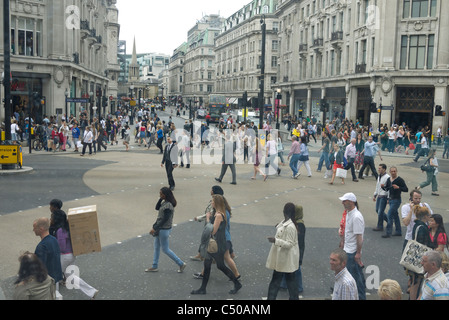 Oxford Circus Diagonale X Kreuzung London GB UK Stockfoto