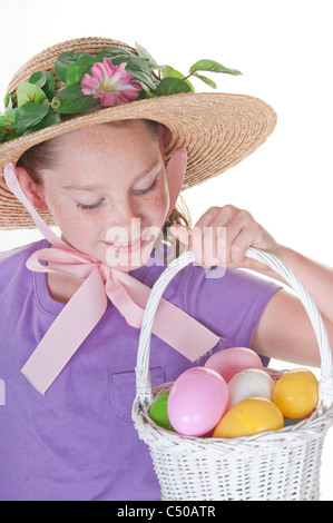 Mädchen, die Spaß an Ostern Stockfoto