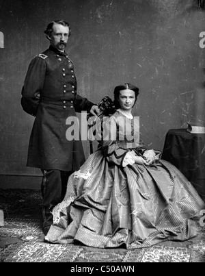 General Custer, George Armstrong Custer mit seiner Frau, Elizabeth 'Libbie' Speck Custer Stockfoto